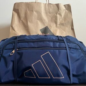 Adidas Dark Blue Duffel Bag with Copper Accents